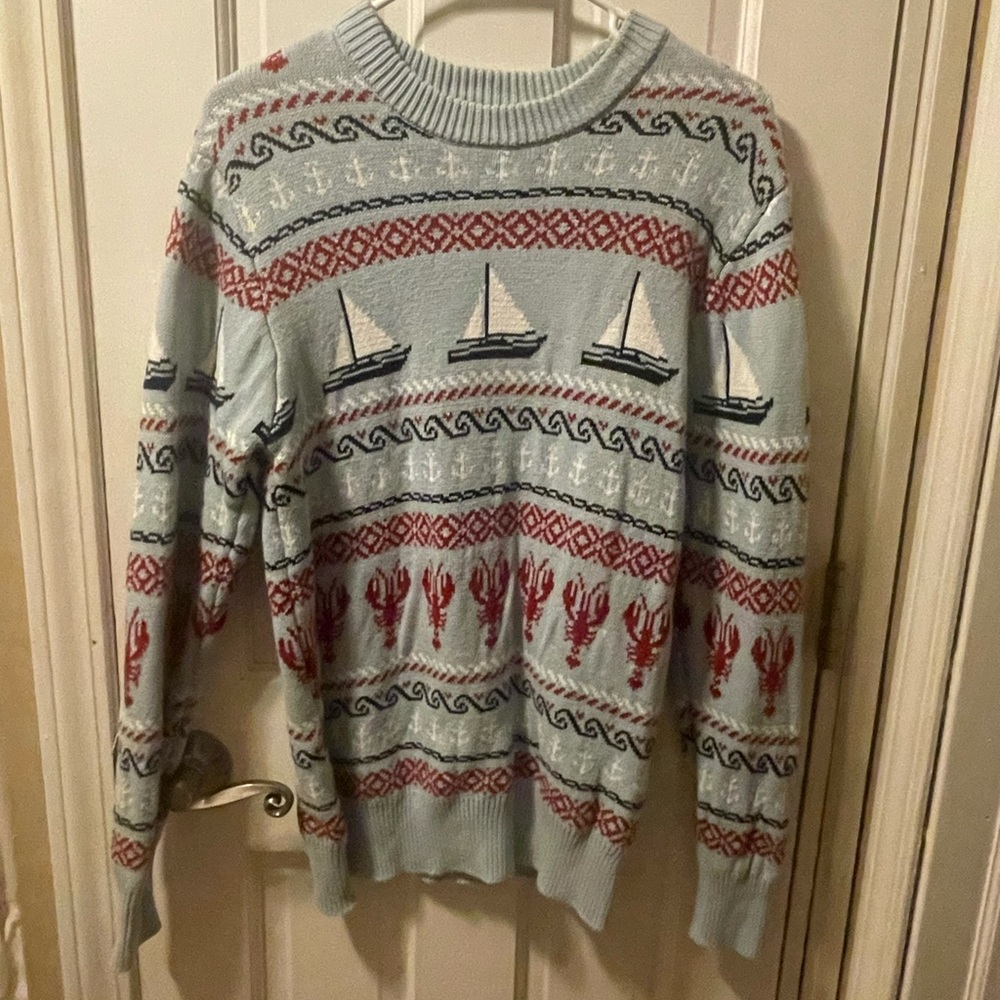 Kiel James Patrick Sailboat and Lobster Toasty Coasty Sweater